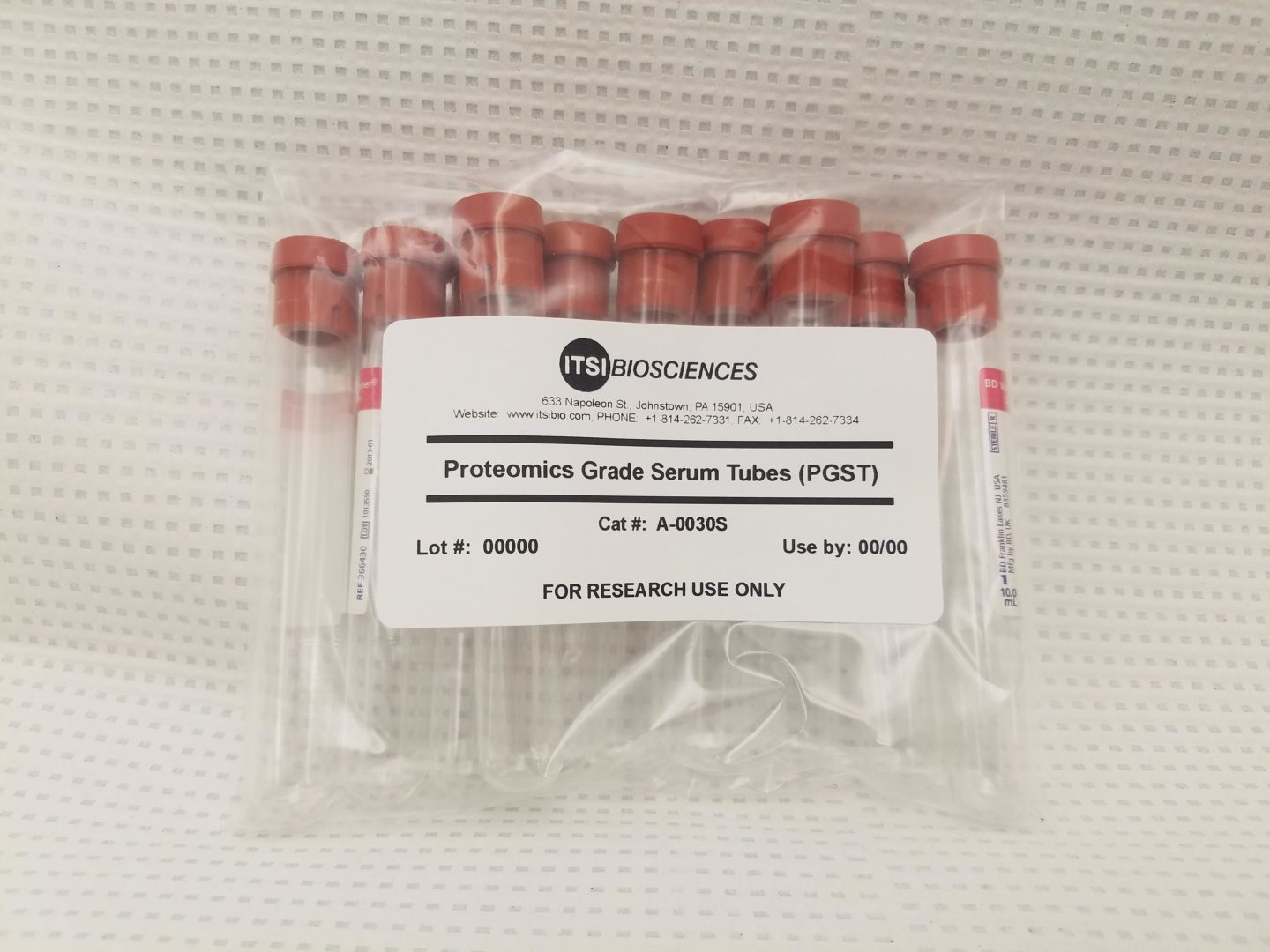 Proteomics Grade Serum Tube (PGST, Cat #: A-0030S)